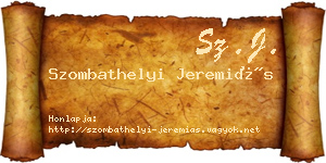 Szombathelyi Jeremiás névjegykártya